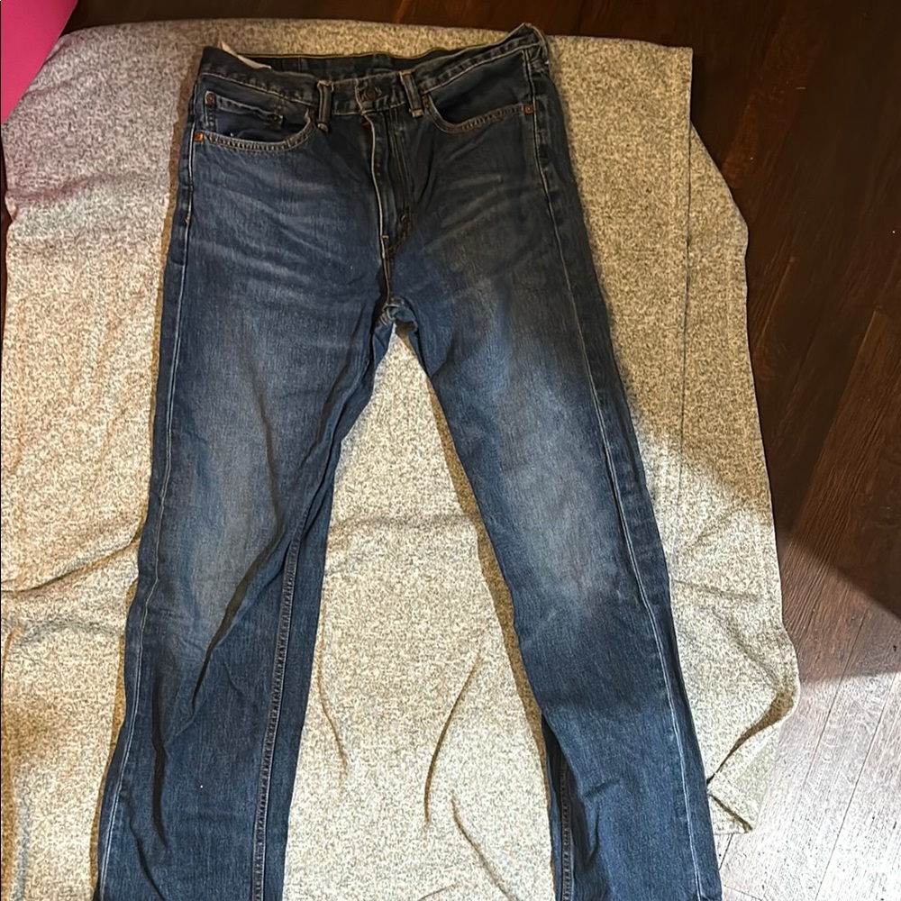 Levi's Blue Straight Jeans with Lived-In Look